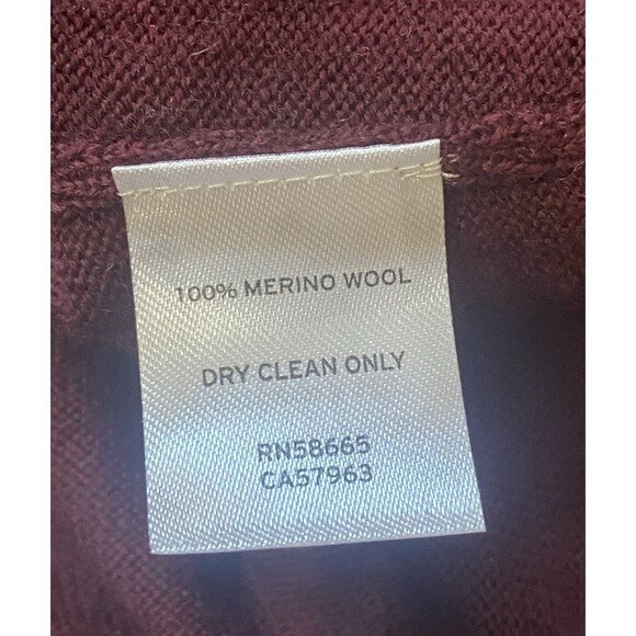 Nordstrom V-Neck 100% Italian Merino Wool Sweater Men's Size Large Burgundy - Picture 4 of 7